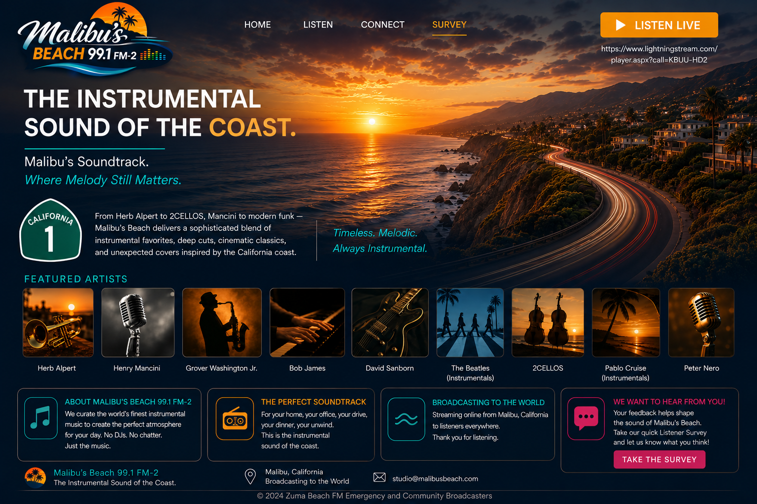 Malibu's Beach 99.1 FM-2 homepage